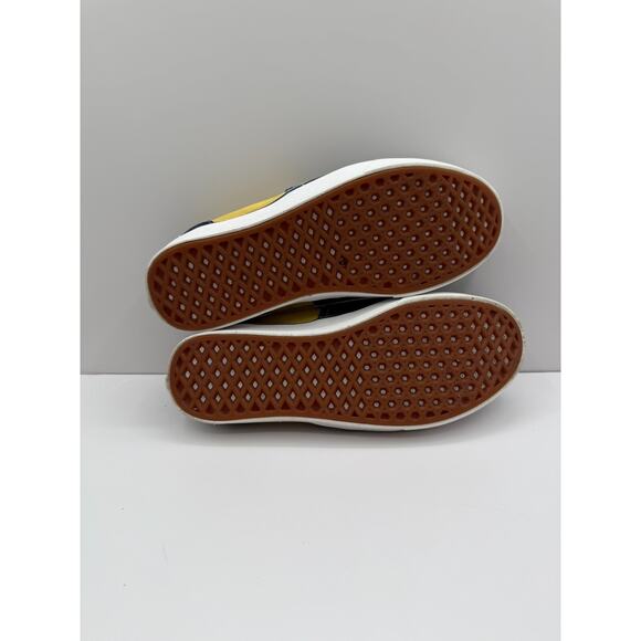 Size 9 - Vans Off The Wall Men's Blue Yellow‎ Suede Canvas Dress Sneaker 500664 - Picture 8 of 10